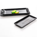 A5 Melamine Black Rectangular Plastic Plate for BBQ Restaurant Accompanying Dish Hot Pot Commercial Creative Dish Plate. 