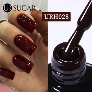UR SUGAR 7ml Dark Red Nude UV Gel Nail UV Polish Glass Bottle Glitter Color Soak Off Manicuring