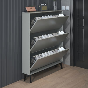 Ultra-Thin Shoe Cabinet Solid Wood Tilting 17cm Home Doorway Home Entrance Cabinet Integrated Wall Shoe Rack Narrow 2023 New