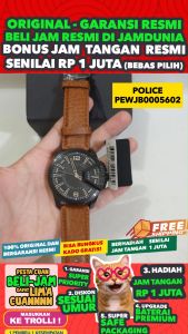 JAM TANGAN POLICE ORIGINAL - POLICE POLICE PEWJB 0005602- UNDERLINED - Men - Coklat - Kulit - Diameter 4.6CM - Jamdunia / Jam dunia JD18 # Jam Tangan Pria Jam Pria Jam Tangan Anti Air + JAM POLICE PEWJB0005602 JAM TANGAN POLICE 0005602 S003