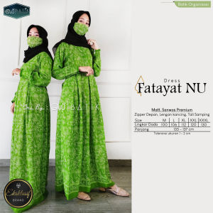 GAMIS FATAYAT SERAGAM MUSLIMAT DAN SETELAN HIJAU MUDA LOGO BAHAN SANWOS BRAND SVJ BATIK