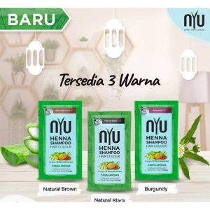 NYU Henna Shampoo Hair Colour 20ml Shampo Pewarna Rambut | Cat Rambut | Semir Rambut Cat Rambut Alami Hitam Dan Coklat Produk Rambut Ramah Lingkungan - Lazada