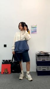 Sweater Crewneck Rugby Halfzip Two Tone Pria Wanita - Crewneck 2 Warna Pria Wanita Premium Halfzipper