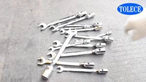 Double End Swivel-Socket Wrench Tool Activity Sockets Set ToolsMetric Swivel Head Flexible Socket Wrench Spanner CRV Steel Tool