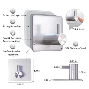 Self Adhesive Hook Heavy-duty Towel Rack Cross-border Stainless Steel Hook Adhesive Hook Clothes Nail-free Coat Adhesive