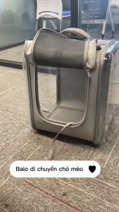 Balo vuông đựng chó mèo trong suốt size siêu lớn balo vận chuyển chó mèo