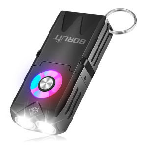 ไฟฉายพวงกุญแจ LED BORUiT EV25 650LM EDC แบบชาร์จไฟได้ผ่านพอร์ต Type-C พร้อมไฟ RGB ใช้สำหรับทำงาน มีแม่เหล็กในตัว เหมาะสำหรับตั้งแคมป์ พกพาสะดวก