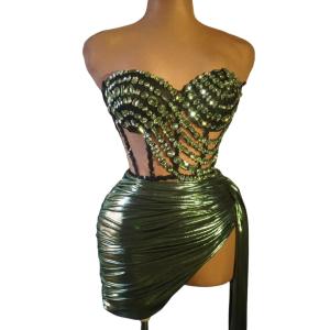 Sparkly Diamonds Short Dress & 2-Piece Outfit Set: Perfect for Girls' Party Celebrations