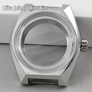 Vỏ Đồng Hồ 41mm Với Dây Đeo Thép Không Gỉ Kính Cong Dành Cho Máy NH34 NH35 NH36 NH38 4R35 4R36 Kích Thước Mặt Số 33mm