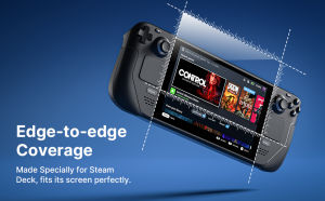 JSAUX Steam Deck 9H Tempered Glass Screen Protector with Guiding Frame (2 Packs) Premium Transparent Ultra HD Full Coverage Protectors with Scratch Resistance for Valve Console