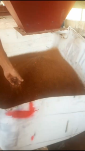 20L COCOPEAT Organic Coconut Peat Soil Replacement Media for Gardening - Natural brown fibrous texture small bag hand holding sample suitable for gardening use.