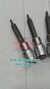 WIPRO Mata Socket Star Bit T25 x DR 1/2" / Kunci L Bintang Panjang