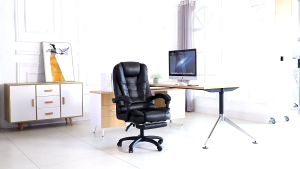 HEATHLY🔥คูปองใหญ่🔥เก้าอี้สำนักงาน Office Chairs เก้าอี้คอมพิวเตอร์ เก้าอี้ผู้บริหาร เก้าอี้เจ้านาย สามารถนอนหงายได้ ปรับความสูงได้ ล้อสากล 360° หนัง PU พรีเมี่ยม ขาไนลอนรับน้ำหนักได้ 200กก. พร้อมที่วางเท้า เก้าอี้ออฟฟิศ