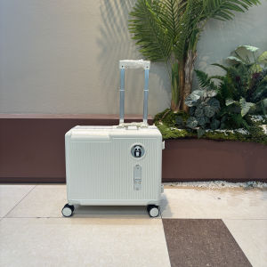 Childrens Aluminum Frame Luggage Carry-On Suitcase with Pull Rod Air Travel Friendly Fashionable Trendy Universal Lock Closure