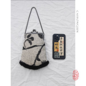 Rainbow Jun Original Twilight Artsy Retro Fall and Winter Burr Crossbody Phone Bag New Chinese Style Niche Women Bag