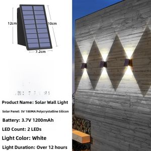 Solar Powered Wall Washing Lights Outdoor Waterproof Garden Landscape Decorative Lights Villa Exterior Wall Lighting