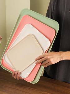 Nordic Style Plastic Rectangular Tray Water Cup Drainage Tray Commercial Use Fast Food Restaurant Cafeteria Nursery Serving Tray