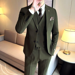 Slim Fit Wedding Suit for Men Brown Casual Western Wear Autumn Collection Standard Collar Double Breasted No Ironing Required