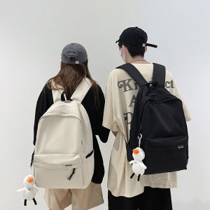 Simple Large-Capacity Backpacks Waterproof Travel Backpack Ins Campus Style Bagpack Solid Color School Bag Universal Traveller Beg Sekolah