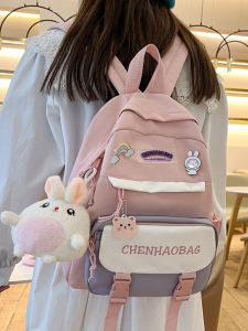 OUDENGPAI | Girls Travel Backpack Nylon Material Lightweight Waterproof Zipper Closure Dual Shoulder Straps Tourist Bag For Children Students