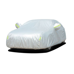Kcimo | 190T Polyester Taffeta Full Car Cover Silver Coated Outdoor Sunshade Rain Full Body Shell For Hatchback Sedan Exterior Parts