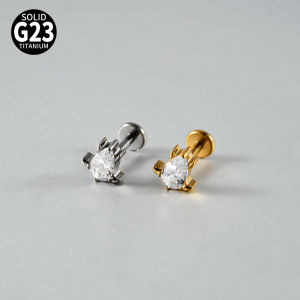 1PC G23 Titanium Waterdrop CZ Labret Lip Rings Marquise CZ Internal Thread Ear Cartilage Tragus Helix Daith Piercing Jewelry 16G