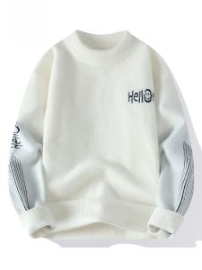 ROMON | Áo len cổ tròn dày dặn cho nam mùa thu đông mới rộng rãi thoải mái dệt kim áo lót thời trang thành phố dài tay thường ngày