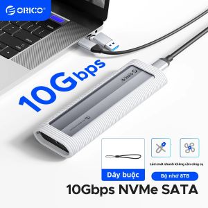 Vỏ Ổ Cứng SSD ORICO M.2 NVMe SATA Ngoài USB 10Gbps Không Cần Dụng Cụ Hỗ Trợ UASP Cho Ổ Cứng SSD PCIe NVMe Và SATA Vỏ Nhôm