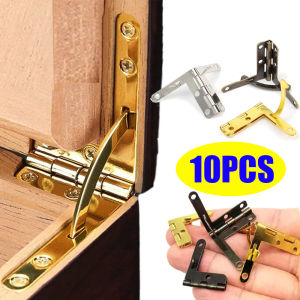 10PCS Support Spring Hinge L Shape 90 Degree Golden Antique Brass Bronze for Jewelry Display Chest Wood Case Watch Box Hardware