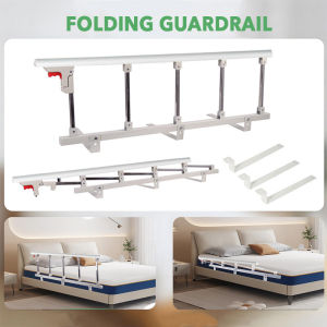 Foldable Bed Rail for Elderly Adults Bed Safety Rail Bed Side Protector Bar Collapsible Bed Guard Hospital Metal Bed Assist Handle