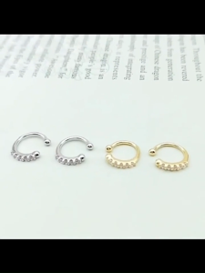 Hypoallergenic Fake Nose Rings Silver Gold Adjustable Fashion Septum Piercing Jewelry for Women