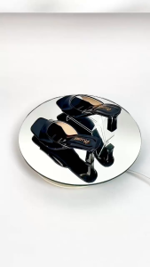 Dép cao gót nữ công sở Lume màu Đen da PU cao cấp đế cao su non chống trơn trượt - cao 5cm