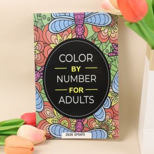 【Stress Relief Tool for Adults】2026 Number Coloring Book No Drawing Skills Required Color by Numbers to Relieve Anxiety Struc