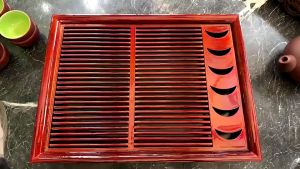 Khay trà Minh Hải size Lớn hoạ tiết Mặt Trăng bằng nhựa giả vân gỗ cao cấp bền