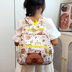 Capybara School bag for Kids Girls and Boys Lightweight Bag Printed Small Backpack for Grade 1-3