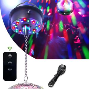 Mirrors Ball Motor with Remote 5-10 RPM Disco Ball Adjustable Spinner with 23 RGBW LED Rotator with Multi Light Mode
