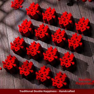 Wedding Decoration Small Double Happiness Characters Gold Stickers for Marriage Celebration Engagement Hand Thrown Decorations