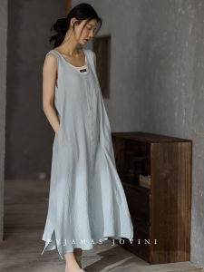 Cooling Thin Cotton Sleep Dress with Bust Padding