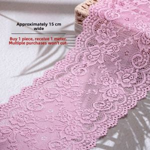 Elastic Lace Fabric Trim DIY Sewing Accessories Black White Skirt Hem Extension Decorative Flounce Home Textile Material