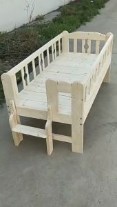 Giường Gỗ Cho Bé Chắn 3 Mặt Có Cầu ThangGhép Giường Bố Mẹ Kích Thước 150x70 cm Tặng Kèm Đệm.