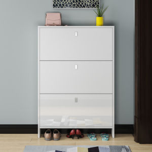 Ultra-Thin Shoe Cabinet Modern Minimalist Design Home Entrance 14cm Narrow 12cm Depth Adjustable Shelves Flip-Open Door