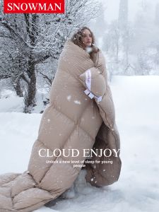 SNOWMAN | White Duck Down All-Season Thick Warm Double Comforter