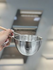 Mini 304 Stainless Steel Handle Draining Kitchen Bowl Food Grade Scale Egg Beater Mixing Baking Tool by Bosun Home