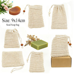 10/5pc Eco Friendly Cotton Sisal Soap Saver Bag Exfoliating Mesh Pouch for Body Cleansing Shower Bath Accessories for Skincare