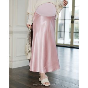 Silver District Cold Brew Pregnancy Outfit Ice Silk Long Sleeve Half Skirt Set Spring Autumn New Style Maternity Wear Cat Single