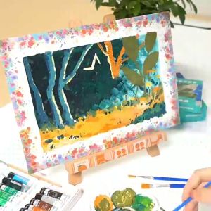 🎨 12 สี สีอะคริลิค ชุด Acylic สีอะคริลิก สีอะคริลิค 12 สี ฟิลเลอร์สีอะคริลิค ชุด 12 ml/หลอด