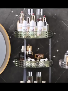 Cosmetic Organiser 360 degree rotatable adjustable cosmetic storage display case easy assembly