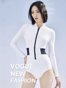 AquaPlay Women Sports Swimwear Fitness Black Backless One-Piece Swimsuit Beach Rash Guard Long Sleeve Surfing Clothes Diving