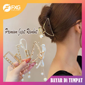 FXG - Jepitan Rambut Wanita Korea Premium Bahan Besi Jepit Fashion Hiasan Mutiara Pita Lucu Anak & Dewasa ACC04