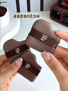 ชุดพัฟคุกกี้ช็อกโกแลต 6 ชิ้น พัฟกำมะหยี่ ใช้ได้ทั้งแห้งและเปียก สำหรับลงรองพื้น G3588